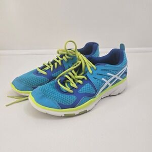 Asics Gel-Fit Sana Blue Lime Green Running Shoes S378N Mens 7.5 Womens 9.5
